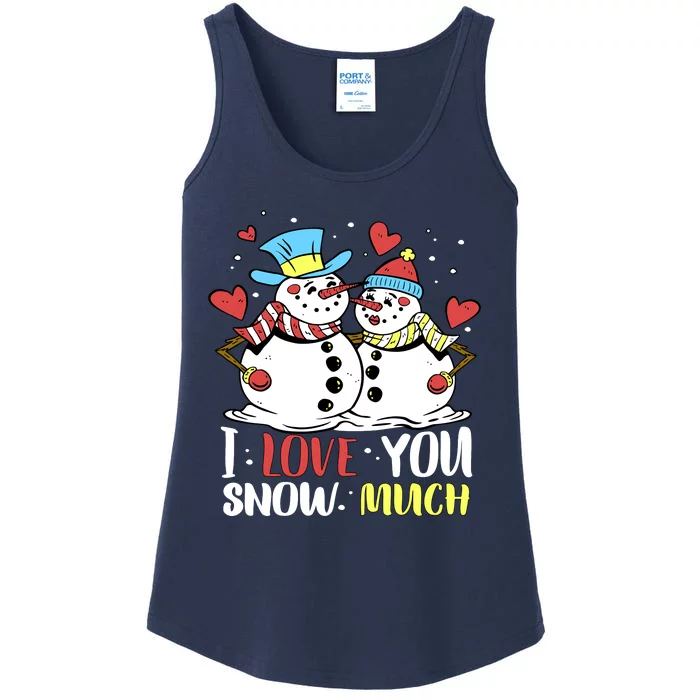 Funny I Love You Snow Much Snowman Women Ladies Essential Tank