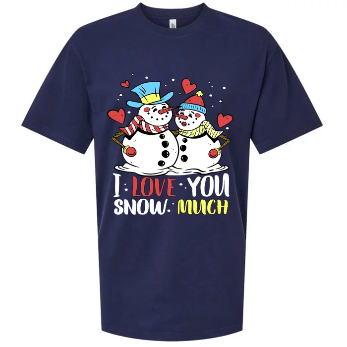 Funny I Love You Snow Much Snowman Women Sueded Cloud Jersey T-Shirt