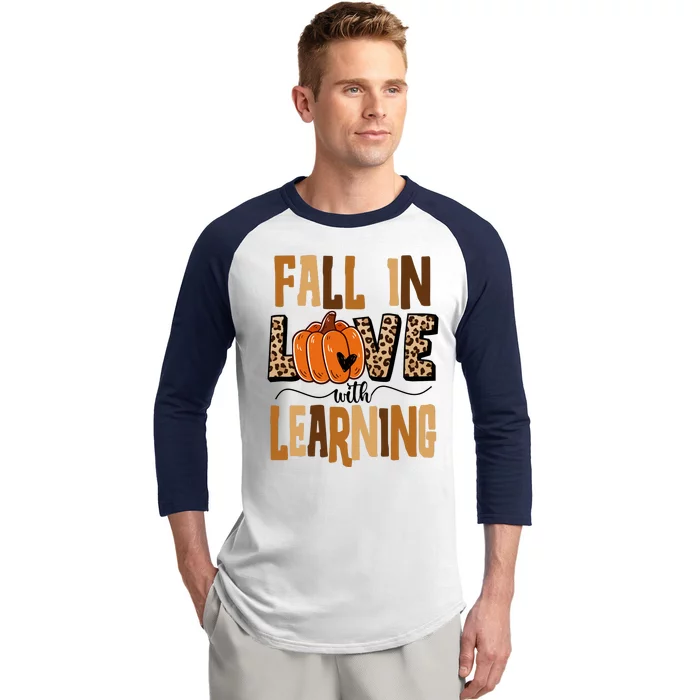 Fall In Love With Learning Teacher Gift Baseball Sleeve Shirt