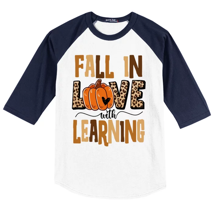 Fall In Love With Learning Teacher Gift Baseball Sleeve Shirt