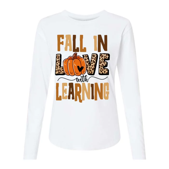 Fall In Love With Learning Teacher Gift Womens Cotton Relaxed Long Sleeve T-Shirt