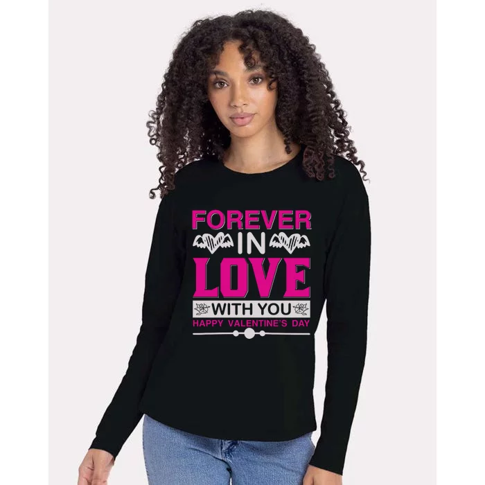 Forever In Love With You Womens Cotton Relaxed Long Sleeve T-Shirt