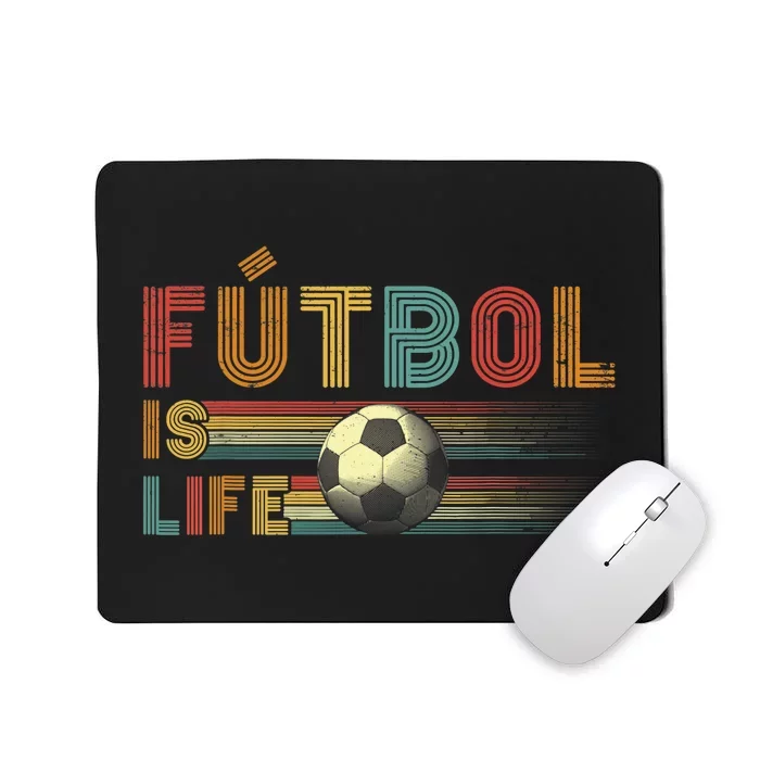 Futbol Is Life Football Lover Soccer Funny Vintage Mousepad