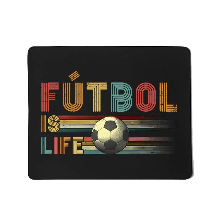 Futbol Is Life Football Lover Soccer Funny Vintage Mousepad