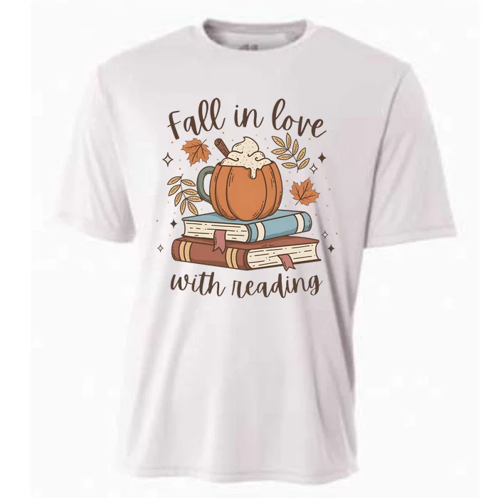 Fall In Love With Reading Teacher Autumn Cooling Performance Crew T-Shirt