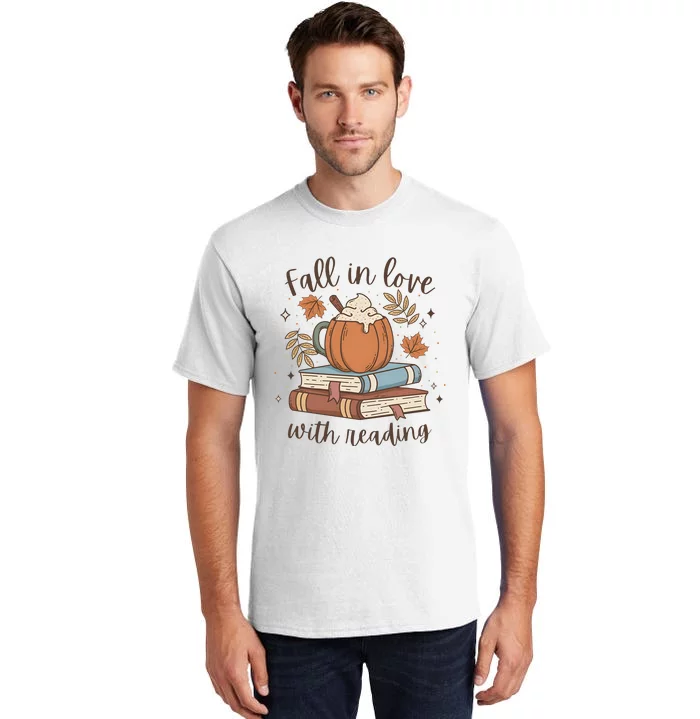 Fall In Love With Reading Teacher Autumn Tall T-Shirt