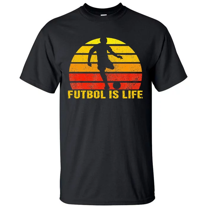 Futbol Is Life Vintage Soccer Player Sports Futbol Tall T-Shirt