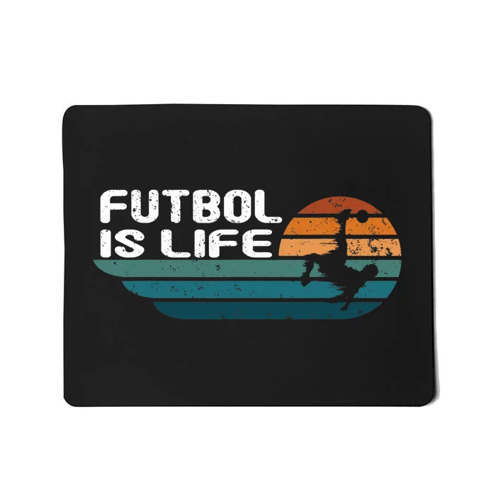 Fútbol Is Life Funny Vintage Football Lover Soccer Mousepad