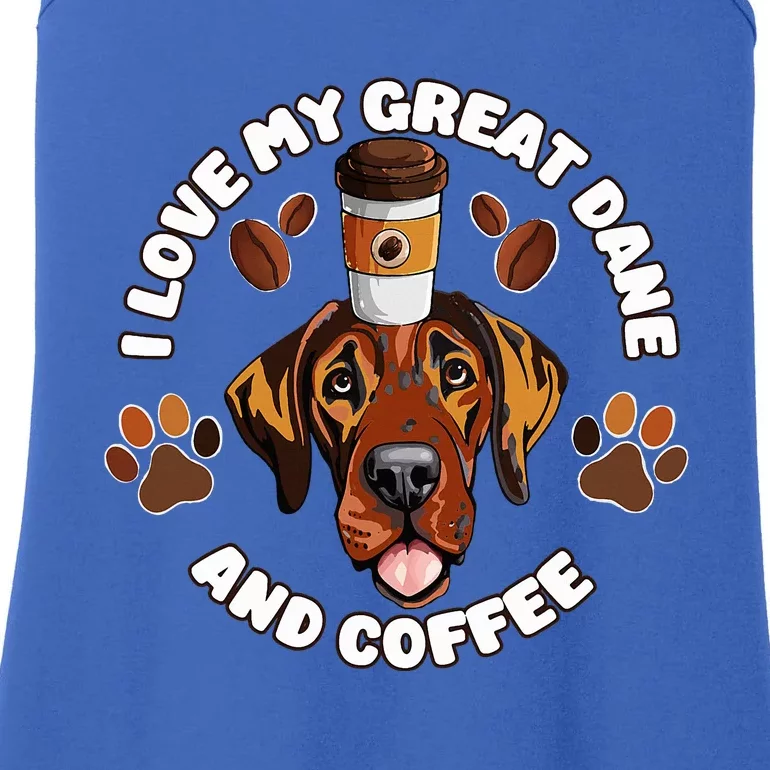 Funny I Love My Great Dane And Coffee Dog Lovers Pet Owners Ladies Essential Tank