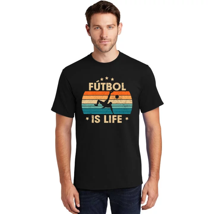 Futbol Is Life Retro Soccer Gift For Player Tall T-Shirt