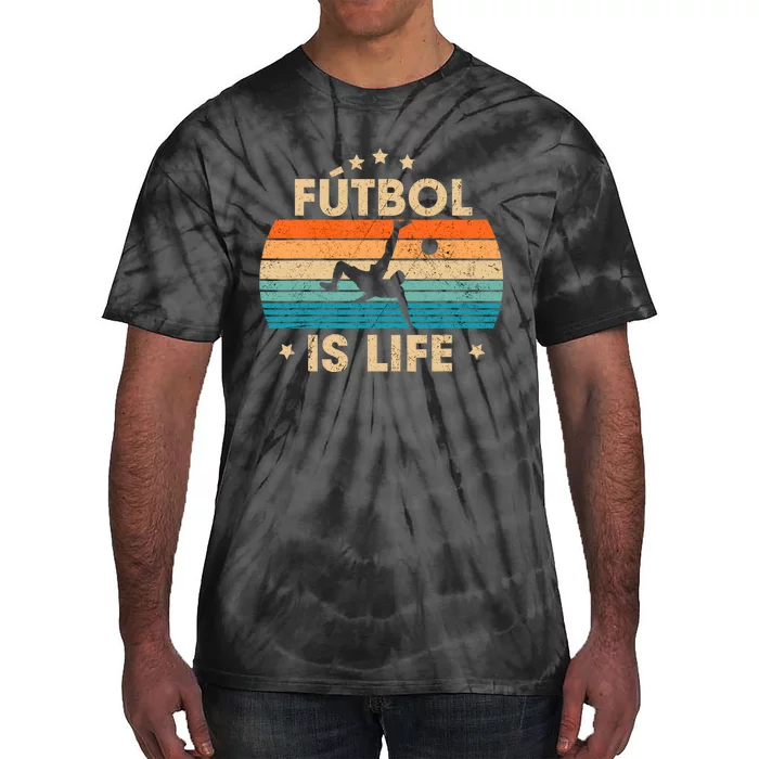 Futbol Is Life Retro Soccer Gift For Player Tie-Dye T-Shirt