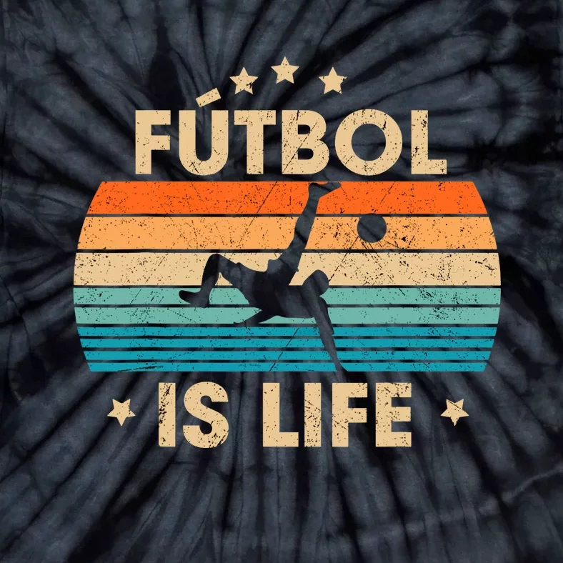 Futbol Is Life Retro Soccer Gift For Player Tie-Dye T-Shirt