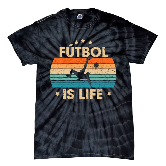 Futbol Is Life Retro Soccer Gift For Player Tie-Dye T-Shirt