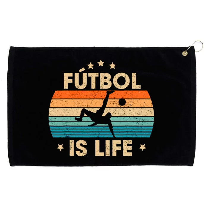 Futbol Is Life Retro Soccer Gift For Player Grommeted Golf Towel