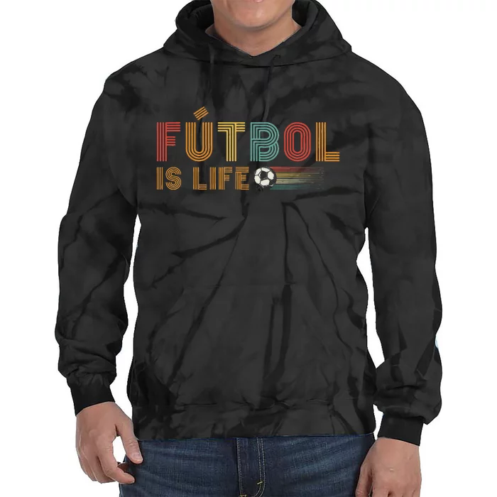 Futbol Is Life Football Lover Soccer Funny Vintage Tie Dye Hoodie