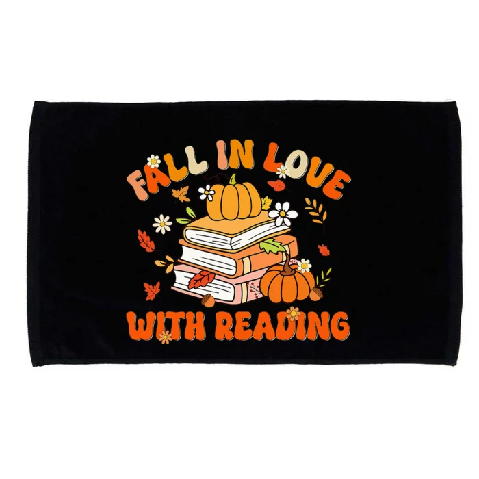 Fall In Love With Reading Book Autumn Pumpkins And Teachers Microfiber Hand Towel