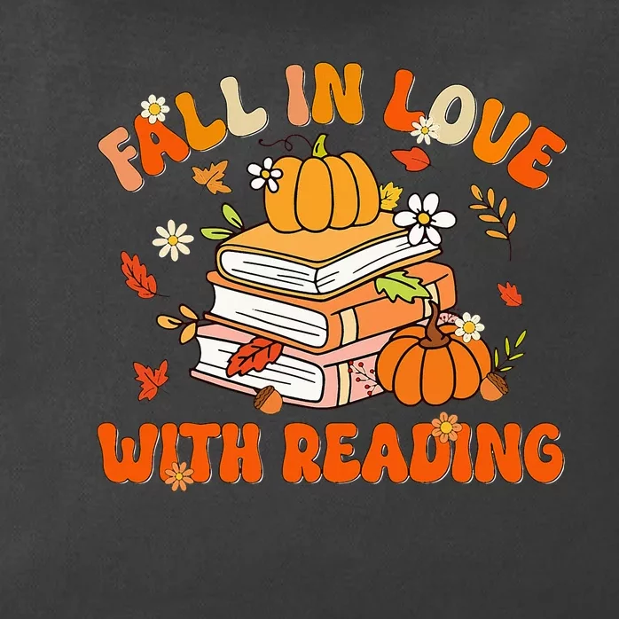 Fall In Love With Reading Book Autumn Pumpkins And Teachers Zip Tote Bag