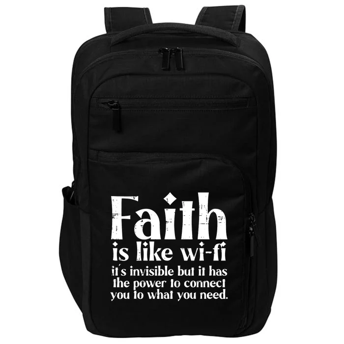 Faith Is Like Wifi God Jesus Religious Christian Men Women Impact Tech Backpack