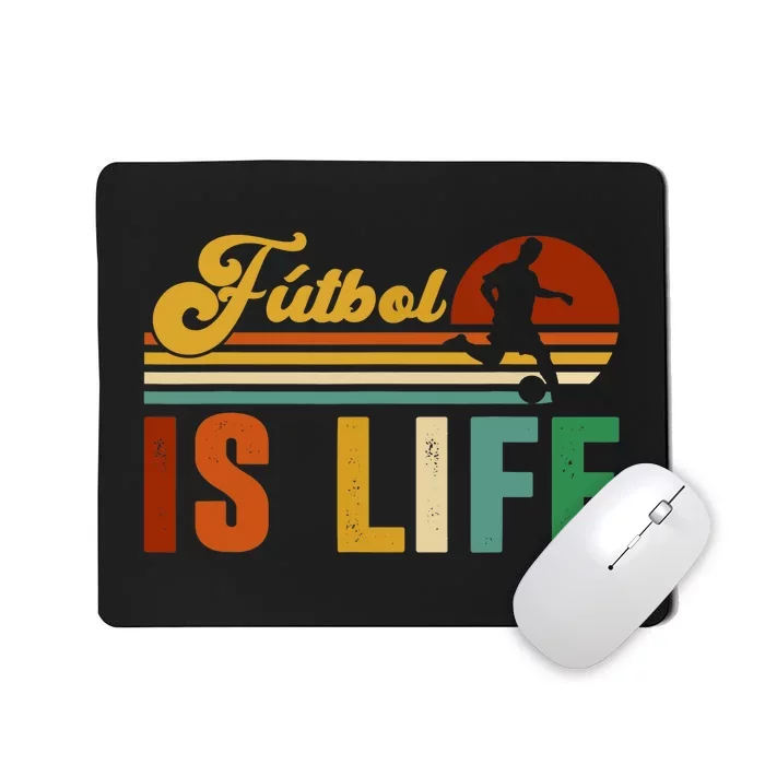 Futbol Is Life Soccer Funny Football Lover Vintage Mousepad