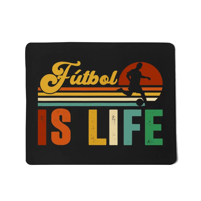 Futbol Is Life Soccer Funny Football Lover Vintage Mousepad