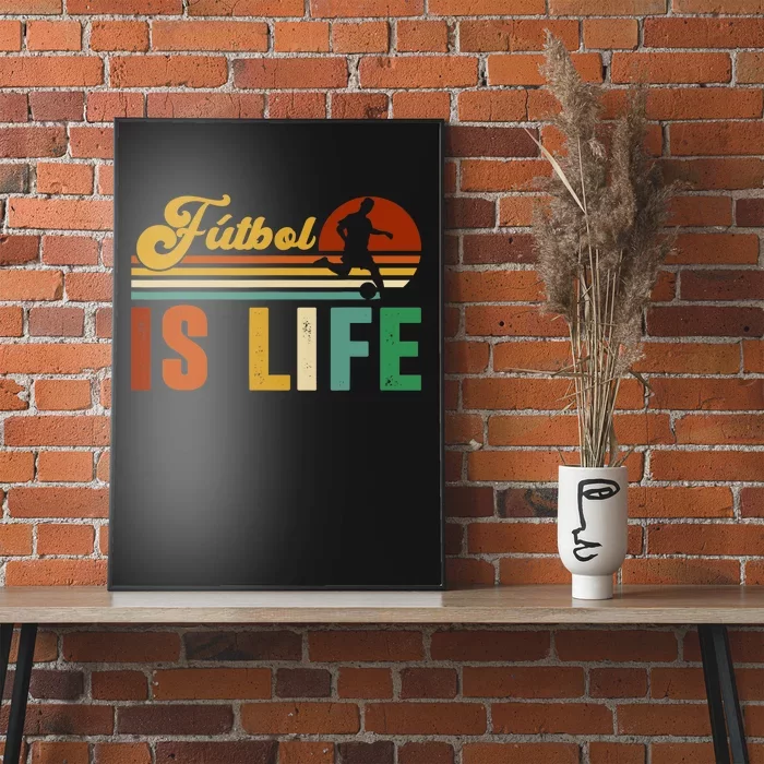 Futbol Is Life Soccer Funny Football Lover Vintage Poster