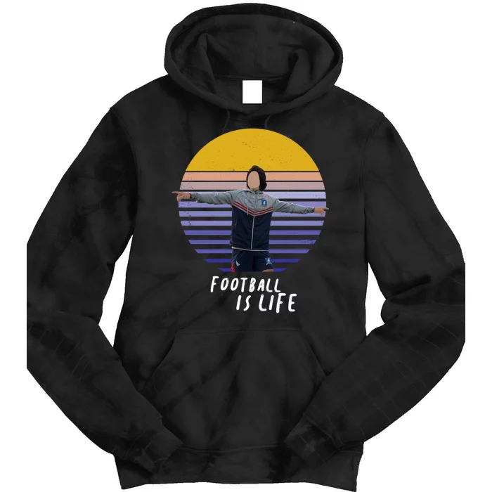 Football Is Life Vintage Sunset Tie Dye Hoodie