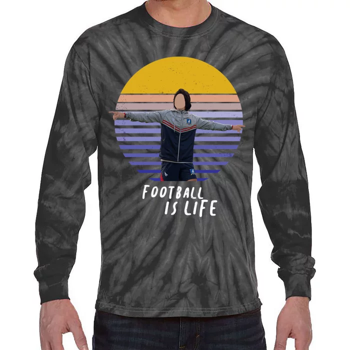 Football Is Life Vintage Sunset Tie-Dye Long Sleeve Shirt