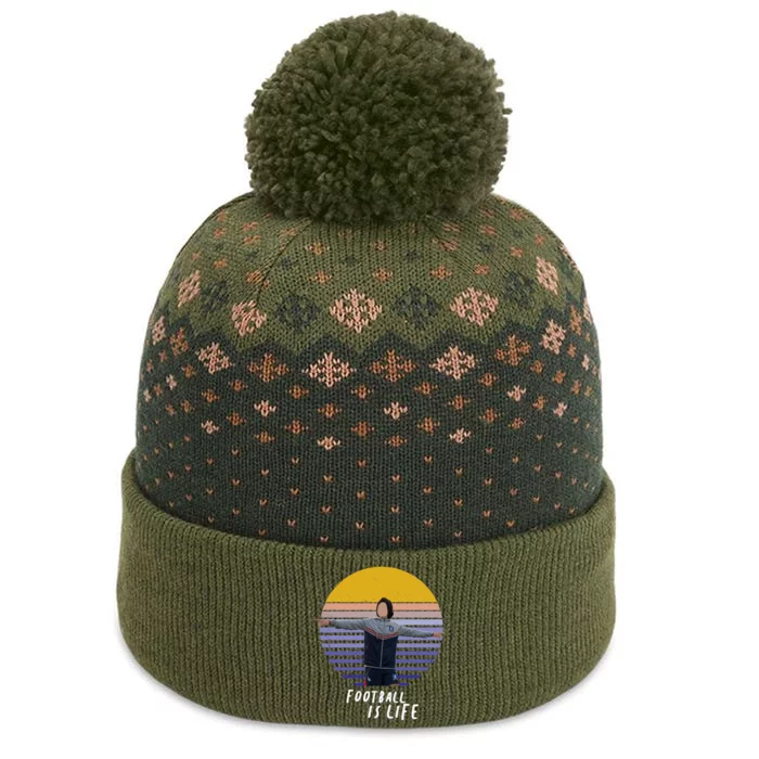 Football Is Life Vintage Sunset The Baniff Cuffed Pom Beanie