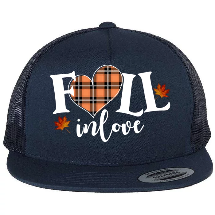 Fall In Love Cute Gift Flat Bill Trucker Hat