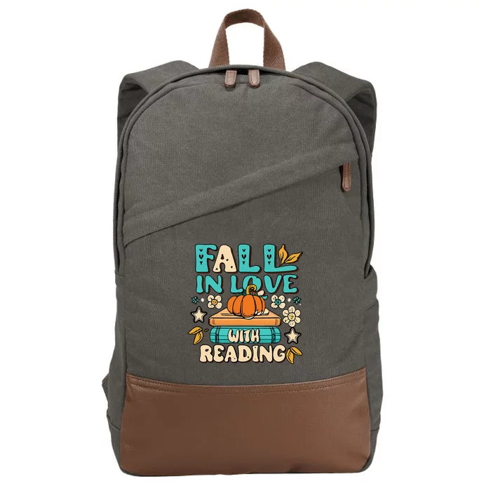 Fall In Love With Reading Book Autumn Pumpkins And Teachers Cotton Canvas Backpack