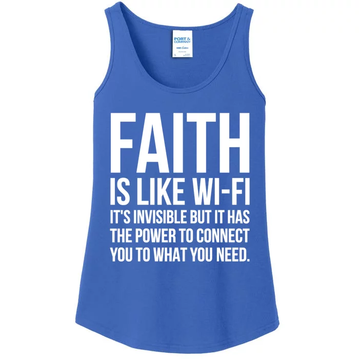 Faith Is Like Wifi God Jesus Religious Christian Cute Gift Ladies Essential Tank