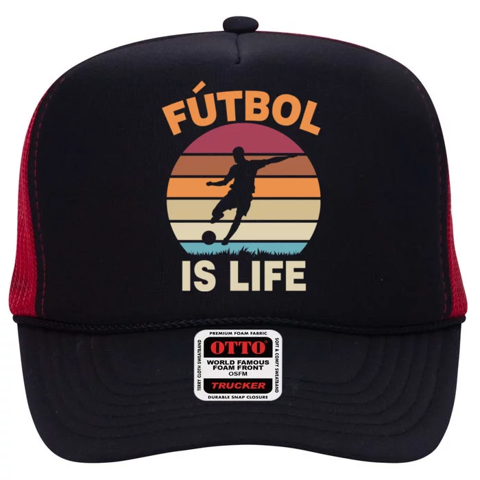 Futbol Is Life High Crown Mesh Trucker Hat