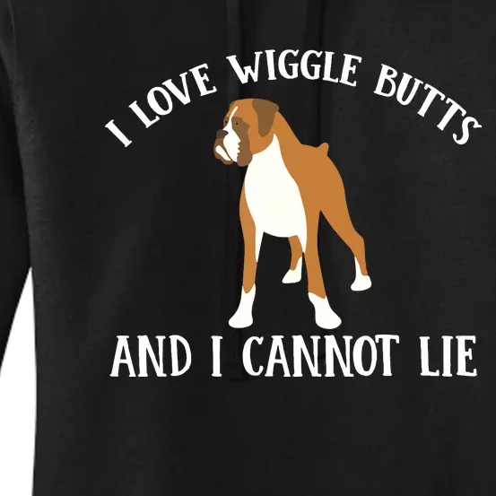 Funny I Love Boxer Wiggle Butt Apparel For Puppy Dog Owners Women's Pullover Hoodie