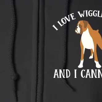 Funny I Love Boxer Wiggle Butt Apparel For Puppy Dog Owners Full Zip Hoodie