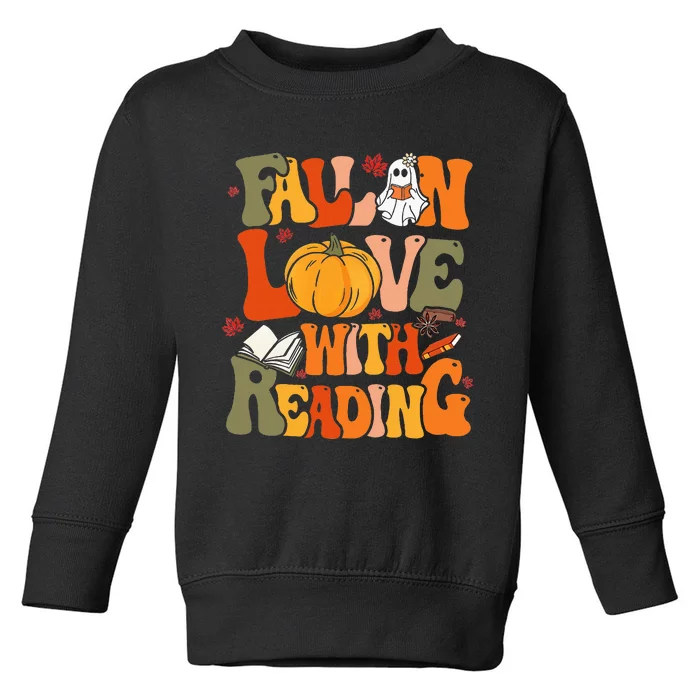 Fall In Love With Reading Book Autumn Pumpkins And Teachers Toddler Sweatshirt