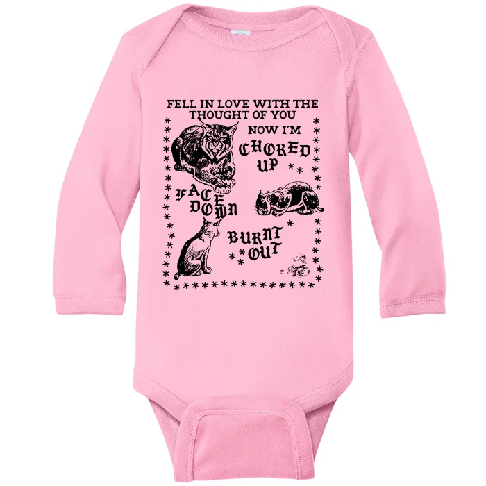 Fell In Love With The Thought Of You Now IM Choked Up Face Down Baby Long Sleeve Bodysuit