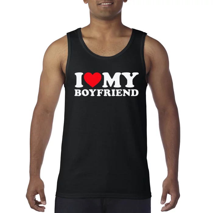 Funny I Love My Boyfriend Heart My Boyfriend Bf Tank Top