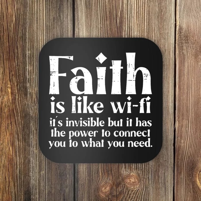 Faith Is Like Wifi God Jesus Religious Christian Coaster