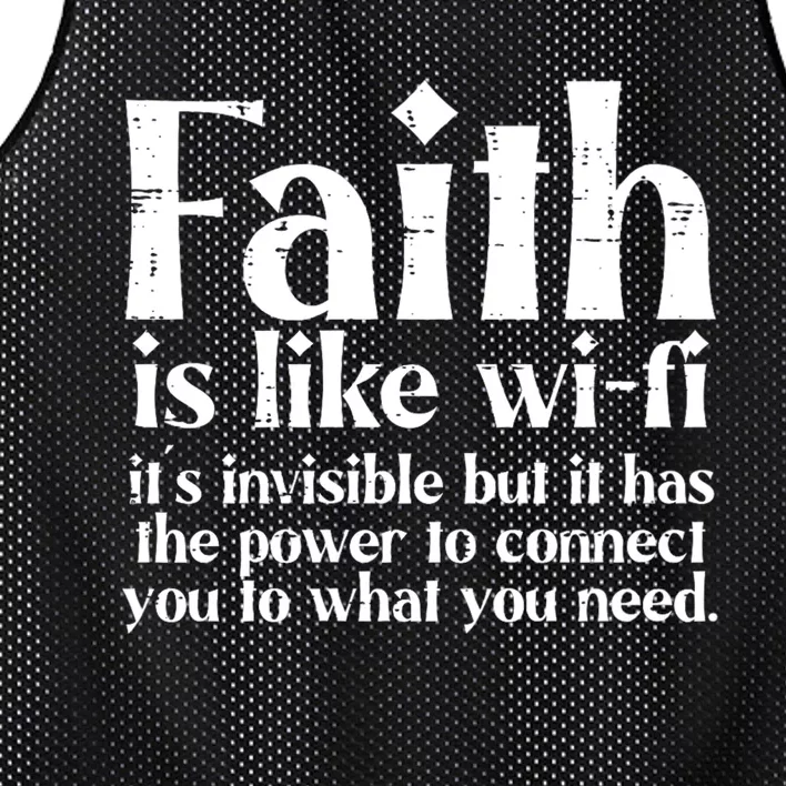 Faith Is Like Wifi God Jesus Religious Christian Mesh Reversible Basketball Jersey Tank