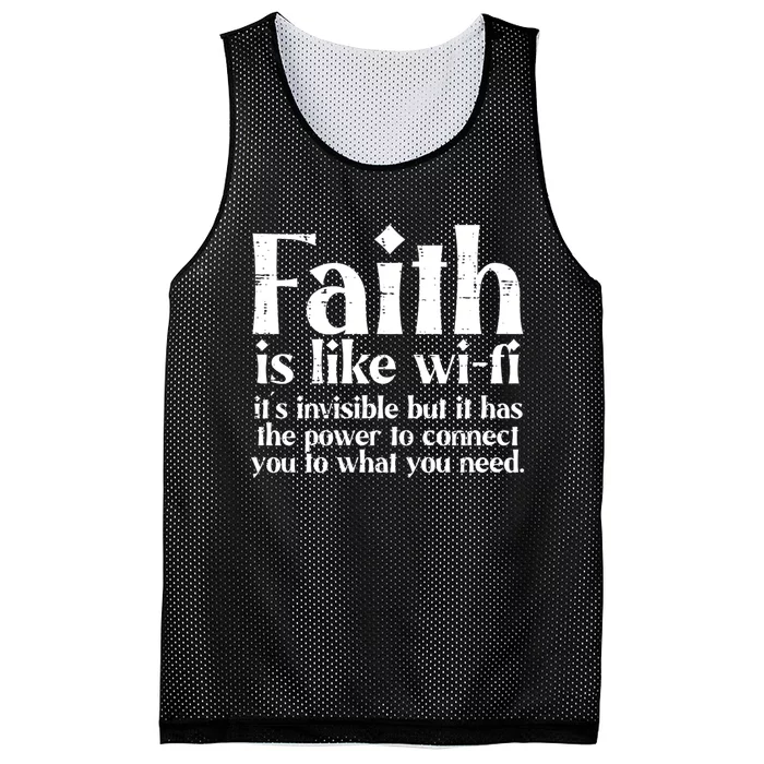 Faith Is Like Wifi God Jesus Religious Christian Mesh Reversible Basketball Jersey Tank