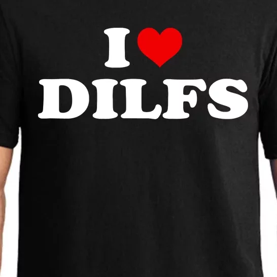 Funny I Love DILFs I Heart DILFs Red Heart Cool Pajama Set