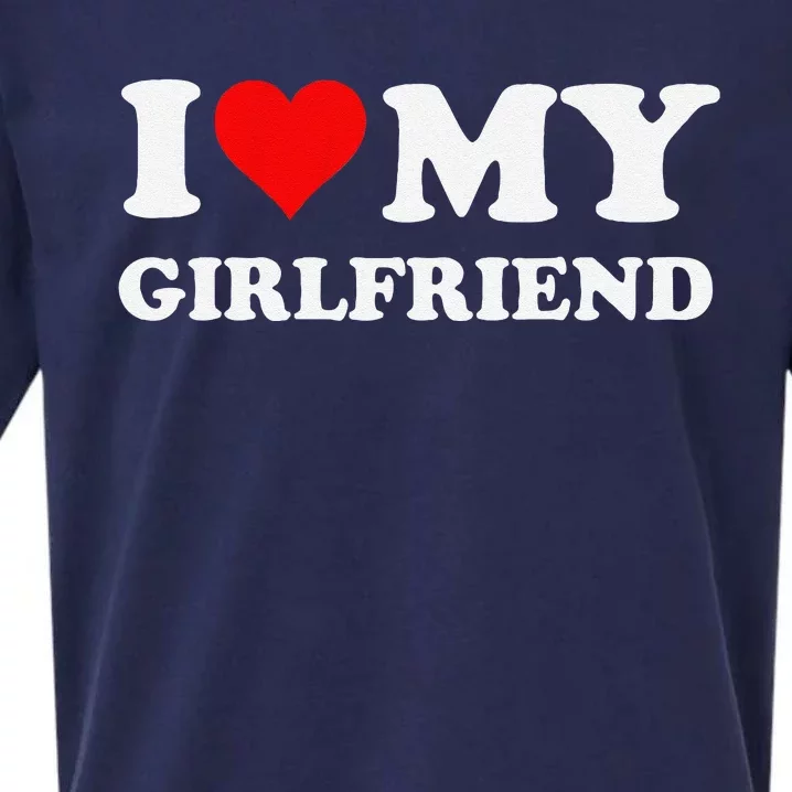 Funny I Love My Girlfriend Gf I Heart My Girlfriend Gf Funny Sueded Cloud Jersey T-Shirt