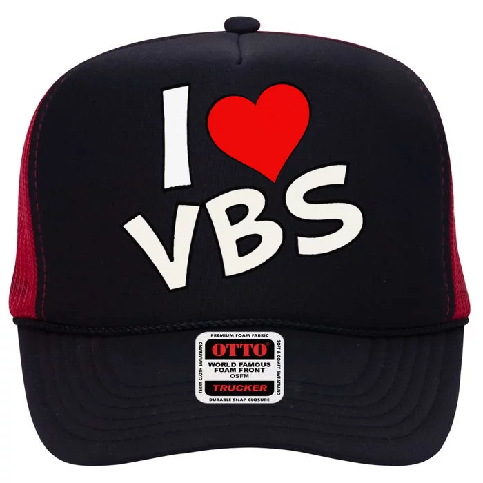 Funny I Love Vbs 2024 Vacation Bible School Archeology High Crown Mesh Trucker Hat