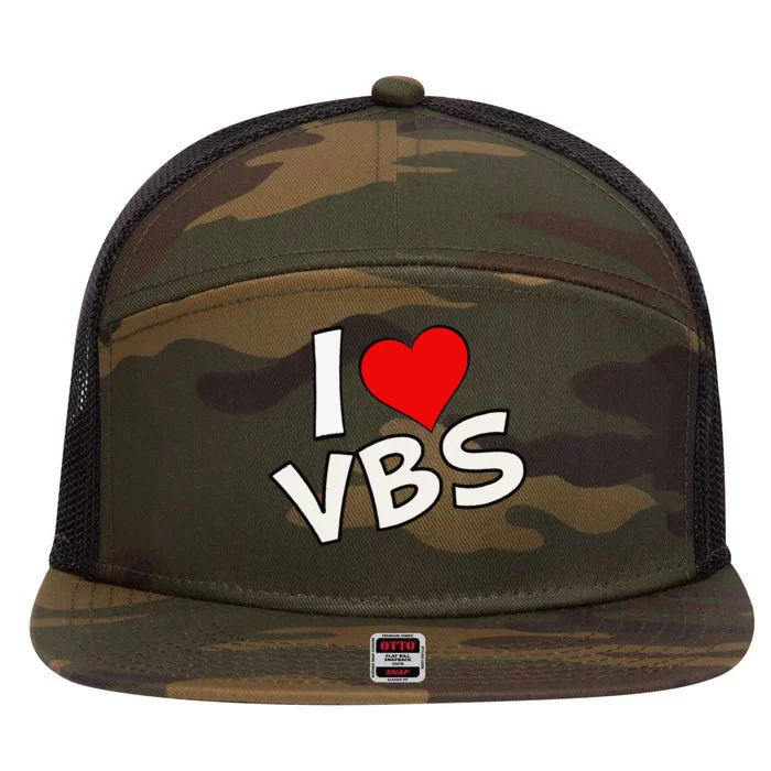 Funny I Love Vbs 2024 Vacation Bible School Archeology 7 Panel Mesh Trucker Snapback Hat