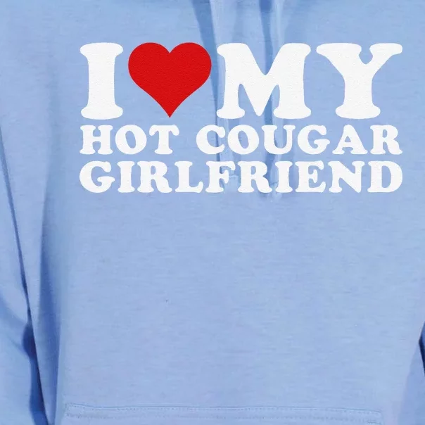 Funny I Love My Hot Cougar Girlfriend I Heart My Hot Cougar Gf Unisex Surf Hoodie