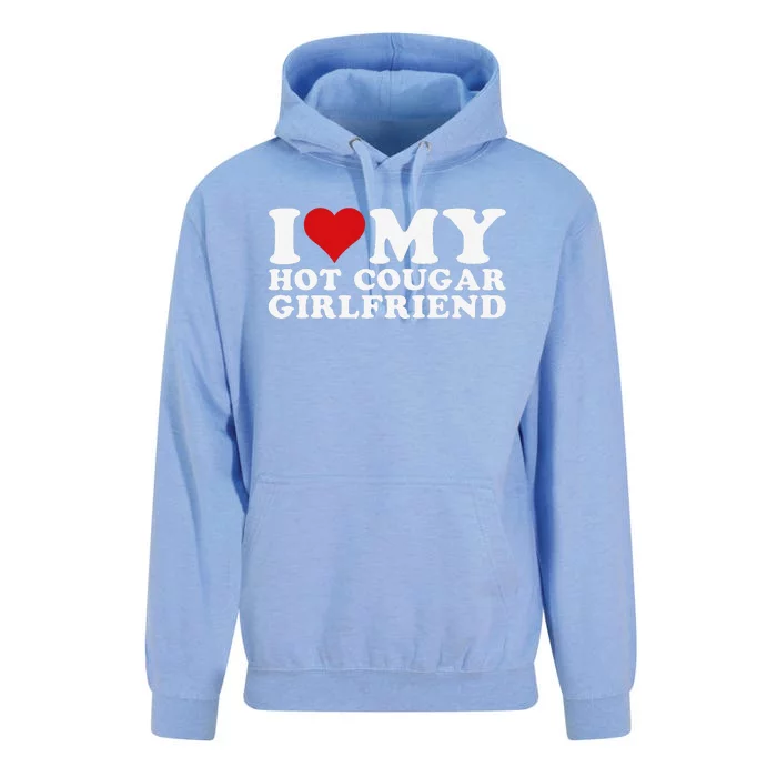 Funny I Love My Hot Cougar Girlfriend I Heart My Hot Cougar Gf Unisex Surf Hoodie