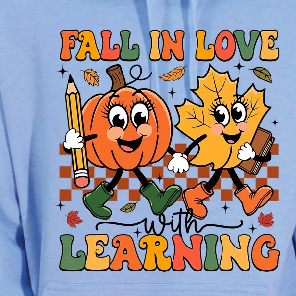 Fall In Love With Learning Thanksgiving Teacher Student Unisex Surf Hoodie