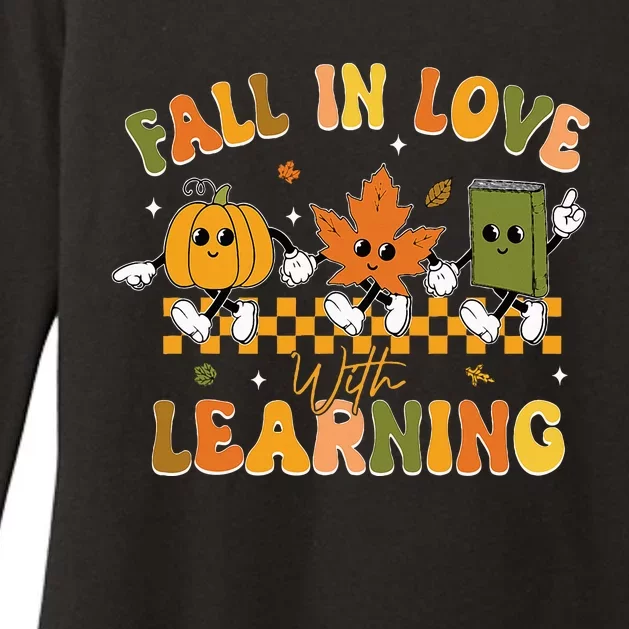 Fall In Love With Learning Retro Pumpkin Thanksgiving Womens CVC Long Sleeve Shirt