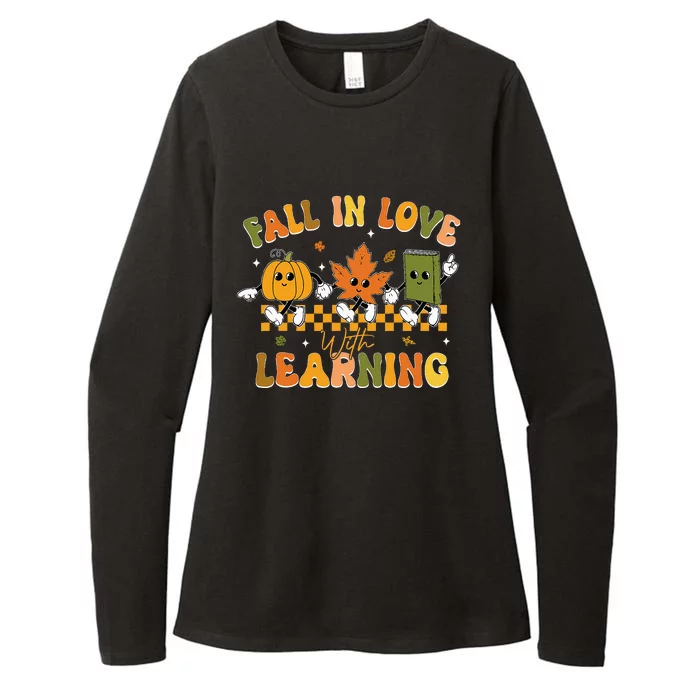 Fall In Love With Learning Retro Pumpkin Thanksgiving Womens CVC Long Sleeve Shirt