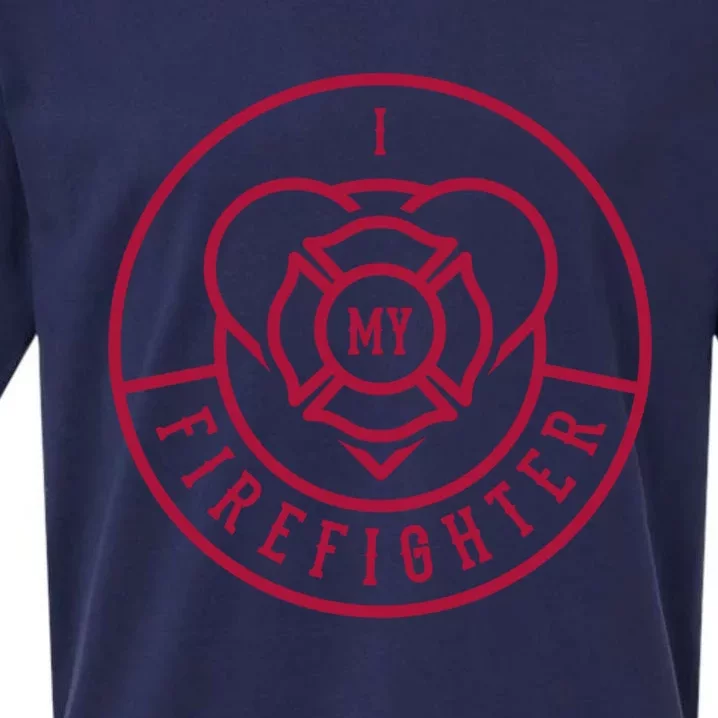 Firefighter I Love My Firefighter Gift Sueded Cloud Jersey T-Shirt